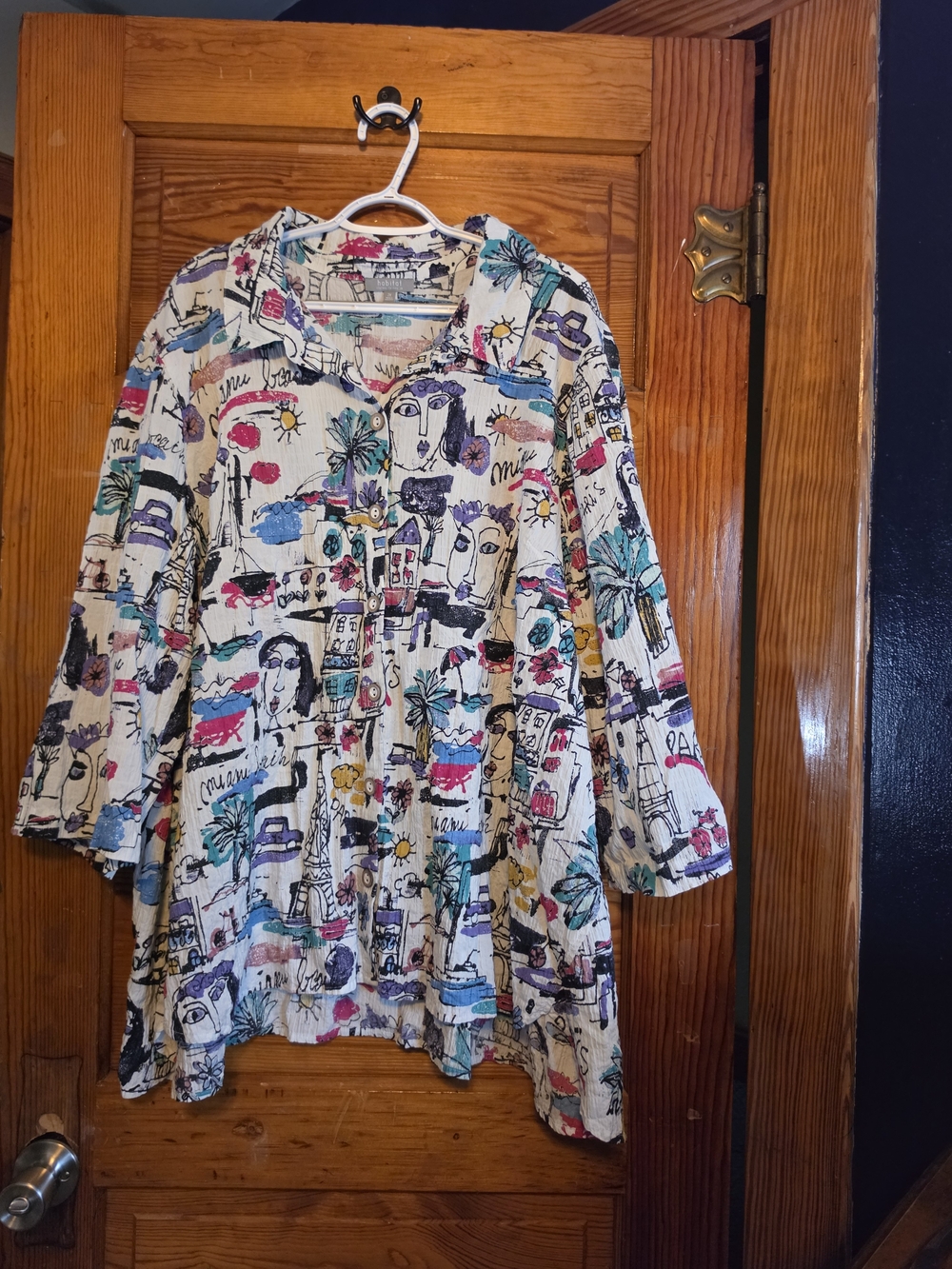 Habitat Modern Art Absract Print Button Down Shirt NWT Size 2X